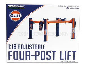 Gulf Garage Set - Adjustable 4-post Lifts - (Greenlight 1/18)