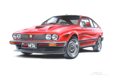 Steve Erwin Art: Alfa Romeo GTV6 3.0 Print (A3, A4, A5 sizes)
