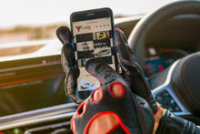 Riparo Black/Red Men's Reverse Stitched Touchscreen Compatible Leather Driving Gloves