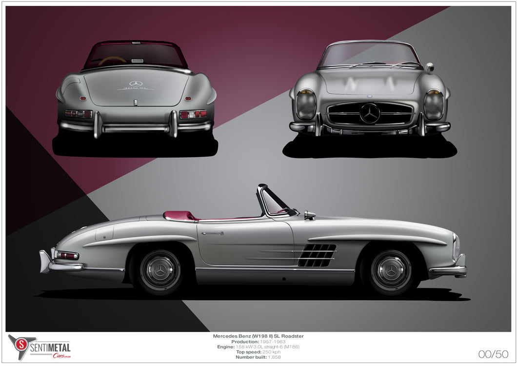 Mercedes-Benz 300 SL Roadster Print (A2)