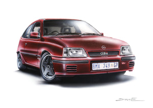 Steve Erwin Art: Opel Kadett Superboss Print (A3, A4, A5 sizes)