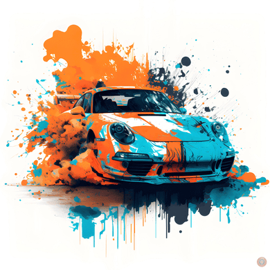 Porsche/Gulf - Paint & Power - AI-assisted Artwork