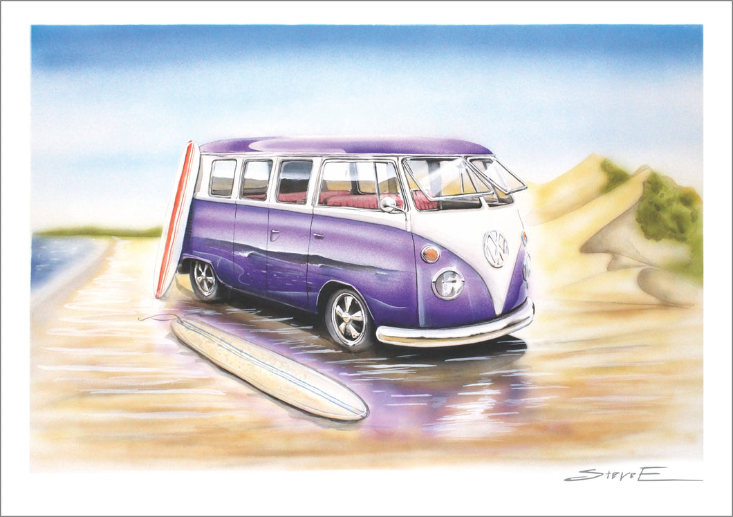 Steve Erwin Art: VW Split-Window Print (A3, A4, A5 sizes)