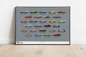 Wedge Legends - Iconic Concept Cars Print (A1)