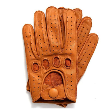 Riparo Men's Cognac Reverse Stitched Touchscreen Compatible Driving Gloves