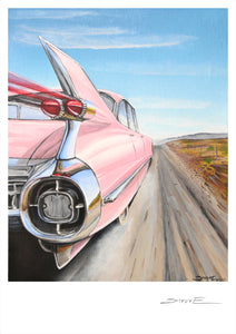 Steve Erwin Art: Pink Cadillac (A3, A4, A5 sizes)